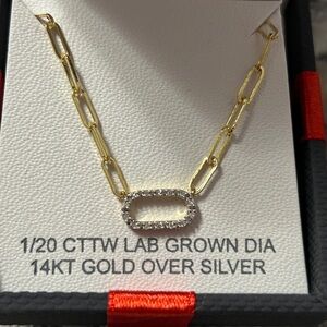 Gold and Silver Necklace with Lab Grown Diamonds